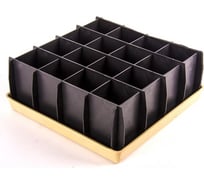 Разборный комплект для рассады ЛЕТО урожай-16, 26.5x26.5x9см, 16 ячеек 200мл, поддон, пластик, черный 3722