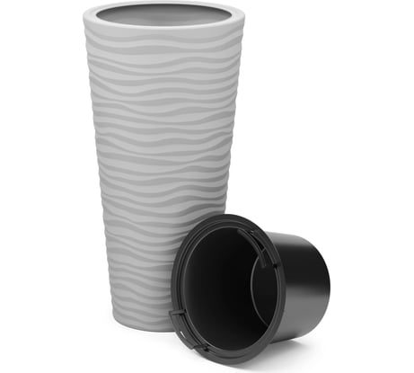 Кашпо ЗПИ «Альтернатива» "Оазис" 25л, со вставкой, 5л, серый М8076