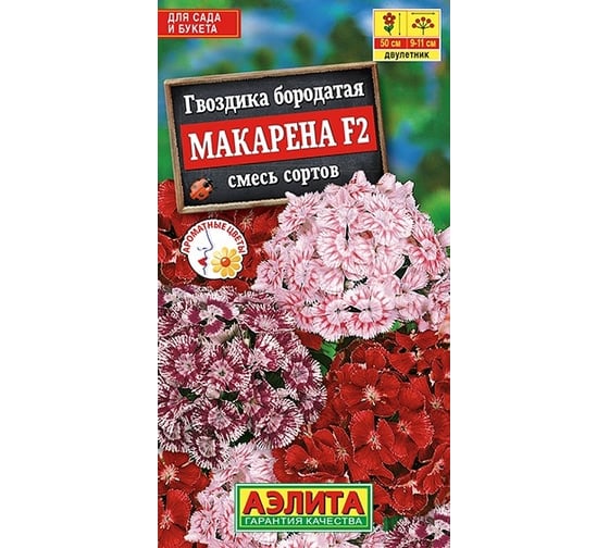 Семена АЭЛИТА Гвоздика Макарена F2, смесь сортов, двулетние, 0,2г 00-00568284 1
