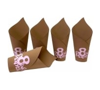 Кашпо Дон Баллон Конус, 8 Марта, из фоамирана, капучино, 23x11x6 см, 1 шт. 225/16Кнс