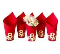 Кашпо Дон Баллон Конус, 8 Марта, из фоамирана, красный, 23x11x6 см, 1 шт. 225/14Кнс