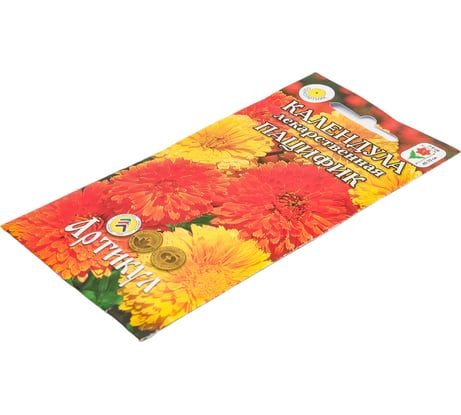 Семена АРТИКУЛ Календула лекарственная Пацифик 0.3 г однолетние евро смесь, h 40-70 см, d 7-9 см 4607089743994