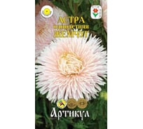 Семена АРТИКУЛ Астра однолетняя Жемчуг 0.2 г, евро, Розовидная, белая, в центре лососево-кремовая, h=50-55 см, d=8-9 см 4630009395638