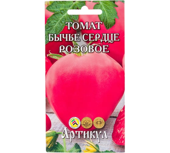 Томат АРТИКУЛ Бычье Сердце розовое 0.1 г + евро среднепоздний 4630009394082 1