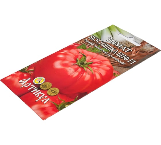 Томат АРТИКУЛ Вкусняшка БИФ F1 0.05 г евро -- раннеспелый, плод до 400г. 4630009394860 1