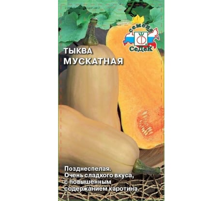 Тыква СеДеК Мускатная поздн.спел, кор.-цилиндр, оранж.-крем./т.оранж, 4.7-6.5 кг, Евро, 2 15354