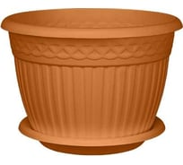 Пластиковое кашпо bmc Византия с прикрепленным поддоном, терра, диаметр 20 см, высота 14.3 см, 3 л КШ-4472 070303