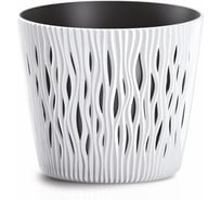 Кашпо для цветов Prosperplast SANDY ROUND белый, 2 предмета, 3л, DSR190-S449