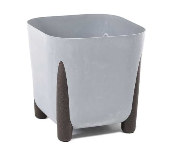 Кашпо на ножках LAMELA Sp.z o. 242 FRIDA ECO recycled beton квадрат 36х36 см, h 32 см, 29 л серый бетон 070422