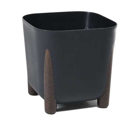 Кашпо на ножках LAMELA Sp.z o. 242 FRIDA ECO recycled beton квадрат 36х36 см, h 32 см, 29 л черный бетон 070423