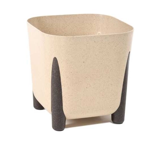 Кашпо на ножках LAMELA Sp.z o. 250 FRIDA ECO wood квадрат 29х29 см, h 29 см, 16 л песочный 070407 1