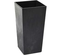 Кашпо LAMELA Sp.z o. 531 FINEZJA ECO recycled beton 14х14 см, h 26 см, черный бетон с вкладышем 070346