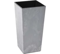 Кашпо LAMELA Sp.z o. 532 FINEZJA ECO recycled beton 19х19 см, h 36 см, серый бетон с вкладышем 070349