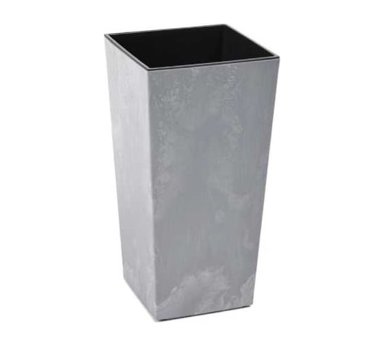 Кашпо LAMELA Sp.z o. 532 FINEZJA ECO recycled beton 19х19 см, h 36 см, серый бетон с вкладышем 070349 1