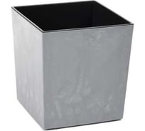 Кашпо LAMELA Sp.z o. 551 JUKA ECO recycled beton 19х19 см, h 19.5 см, серый бетон с вкладышем 070389