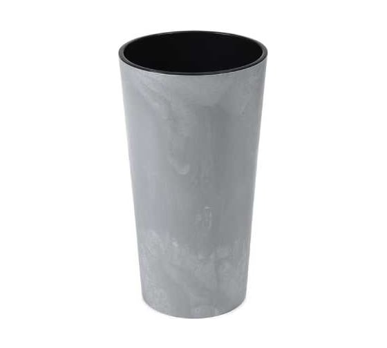 Кашпо LAMELA Sp.z o. 549 LILIA ECO recycled beton d 40 см, h 75 см, серый бетон с вкладышем 070385 1