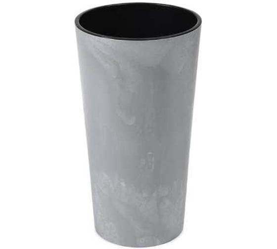 Кашпо LAMELA Sp.z o. 535 LILIA ECO recycled beton d 19 см, h 36.4 см, серый бетон с вкладышем 070373 1