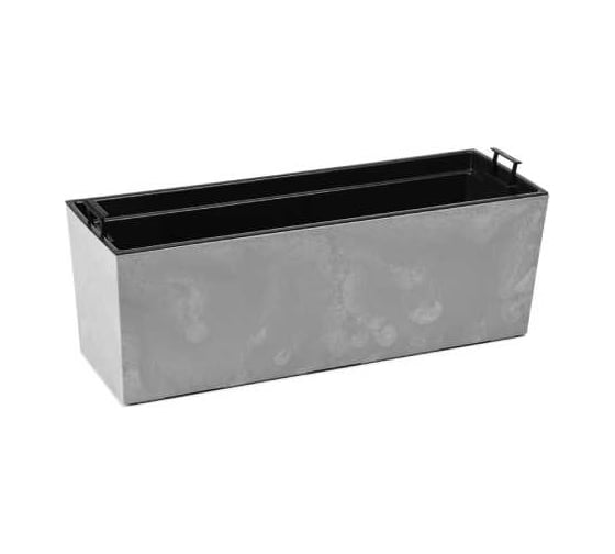 Цветник LAMELA Sp.z o. 556 BEGONIA ECO recycled beton 19х56х19.5 см, серый бетон с вкладышем 070424