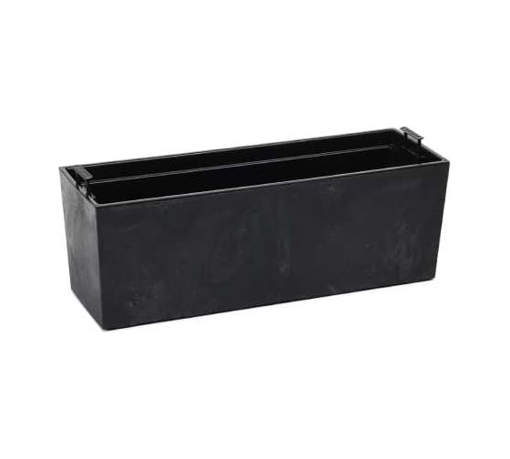 Цветник LAMELA Sp.z o. 556 BEGONIA ECO recycled beton 19х56х19.5 см, черный бетон с вкладышем 070426