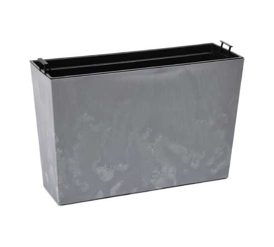 Цветник LAMELA Sp.z o. 564 WERBENA ECO recycled beton 19х56х36.5 см, серый бетон с вкладышем 070428 1