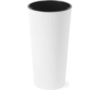 Кашпо LAMELA Sp.z o. 899 LILIA ECO recycled jumper d-25 см, h-47 см, белый с вкладышем 070256