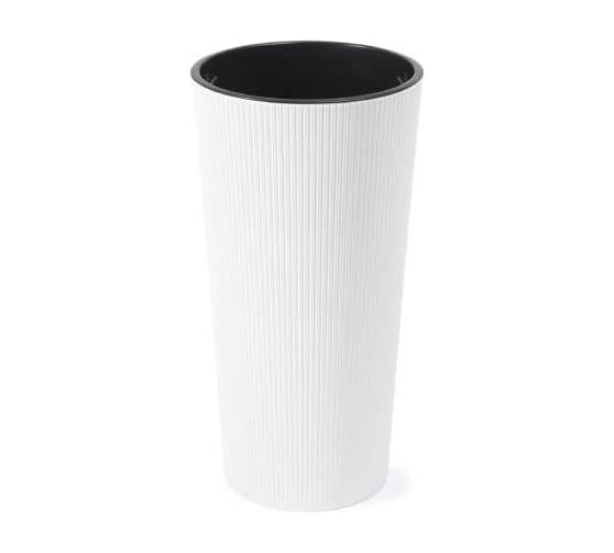 Кашпо LAMELA Sp.z o. 899 LILIA ECO recycled jumper d-25 см, h-47 см, белый с вкладышем 070256 1