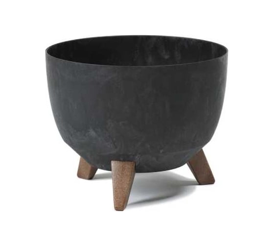Кашпо на ножках LAMELA Sp.z o. 881 ROMA ECO recycled beton d 40 см, h 25 см, 17.5 л черный бетон 07032 070322 1