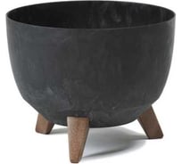 Кашпо на ножках LAMELA Sp.z o. 797 ROMA ECO recycled beton d 24 см, h 19 см, 5.1 л черный бетон 070316