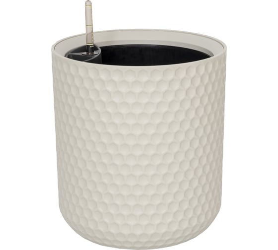 Кашпо Ola Dom  пластик KERAMA 5л белый слоновая кость d240mm d240mm h265мм 070213 1