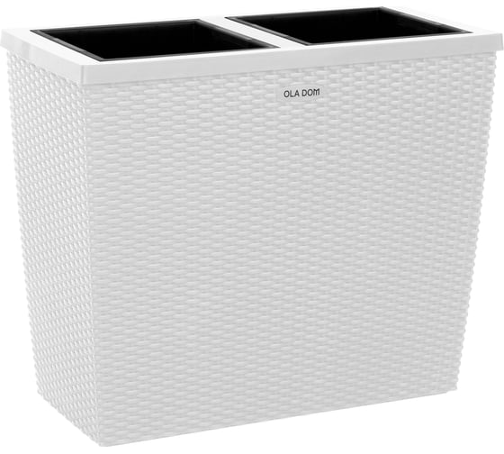 Кашпо Ola Dom  пластик RATTAN 28л белый d655cm d328cm h560мм 070234