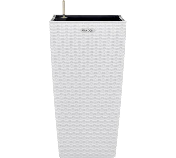 Кашпо ELLASTIK-PLAST RATTAN OLA DOM 31 литр, белый ЭП 258432 1