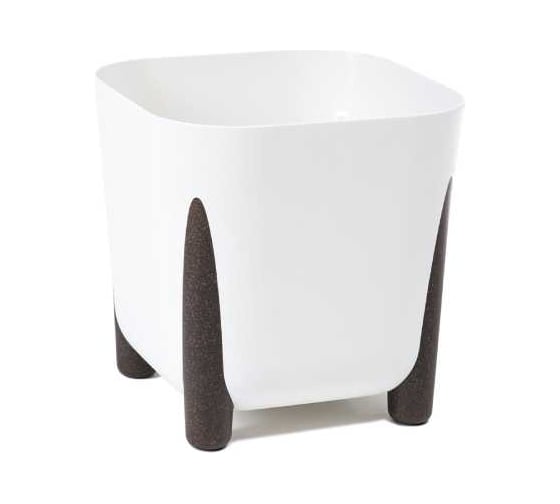 Кашпо на ножках LAMELA Sp.z o. 241 FRIDA ECO recycled квадрат 29х29 см, h 29 см, 16 л белый 070465 1