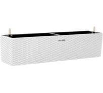 Кашпо Ola Dom  прямоугольное пластик RATTAN 12л белый d790cm d180cm h178мм 070231