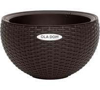 Кашпо Ola Dom пластик круглое RATTAN 5л корич подвесное с цепью d340mm d340mm h209мм 070229