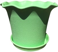 Горшок для цветов с поддоном Тек-А-Тек Le Fleur d=16.5, 2.0 л, зеленый 403-1