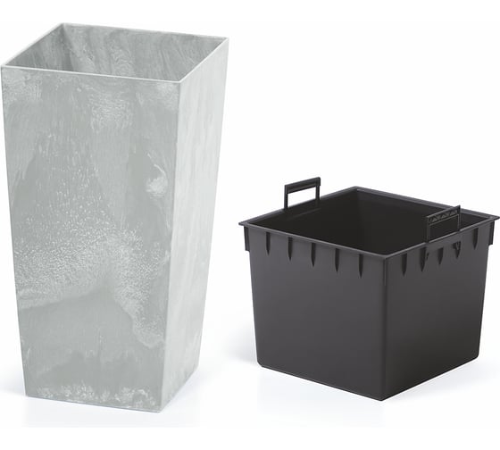 Кашпо для цветов Prosperplast URBI SQUARE BETON 2 предмета 37 и 91.5 л DURS400B-422U