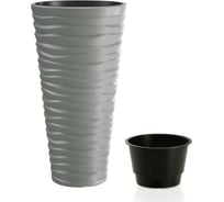 Кашпо для цветов Prosperplast SAND SLIM DPSA400-405U серый 2 предмета 18 и 45л DPSA400-405U