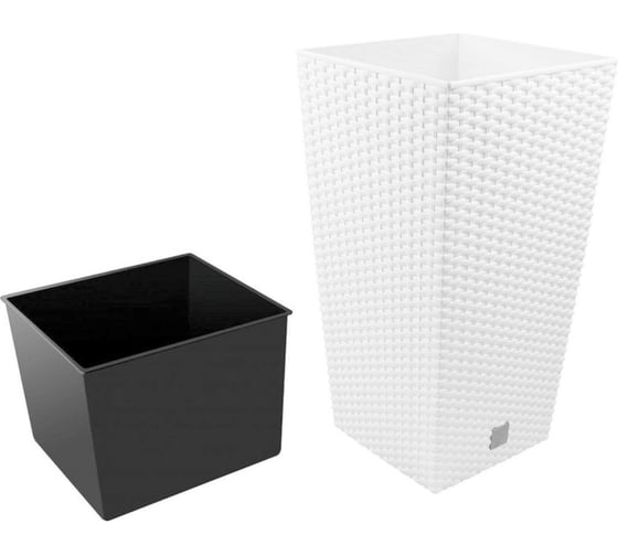 Кашпо для цветов Prosperplast RATO SQUARE белый 2 предмета 21 и 49л DRTS325-S449