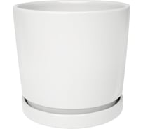 Керамический горшок "Клиф" с подставкой, 2,5л., Д170 Ш170 В160, белый Вещицы Fdtc10