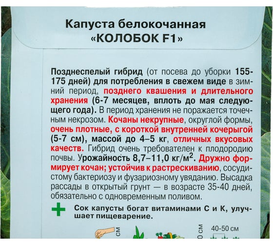 Капуста бк Артикул Колобок F1 0.1 г евро 4630009394587