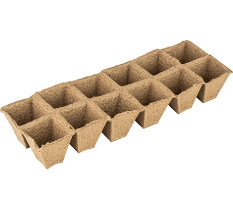 Кассета для рассады Без бренда 310х100х50 мм 12 ячеек, торфяная 5 шт. 64369