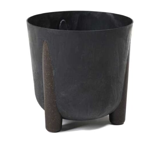 Кашпо на ножкахLAMELA Sp.z o. 236 FRIDA ECO recycled beton диаметр 26 см, высота 23 см, 8.1 л, черный бетон 070629 1