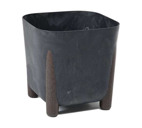 Кашпо на ножкахLAMELA Sp.z o. 241 FRIDA ECO recycled beton квадрат, 29х29 см, высота 29 см, 16 л, черный бетон, сливной клапан 070421 1