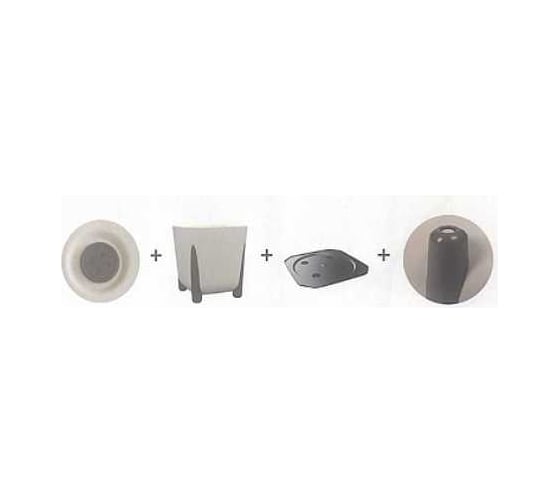 Кашпо на ножкахLAMELA Sp.z o. 241 FRIDA ECO recycled beton квадрат, 29х29 см, высота 29 см, 16 л, черный бетон, сливной клапан 070421
