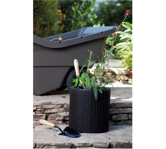 Кашпо KETER Cylinder Planter S серый 224124