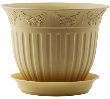 Горшок ООО КЗНМ "Виноград" с поддоном 6л (кремовый) ø30 526151