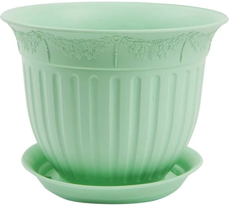 Горшок ООО КЗНМ "Виноград" с поддоном 6л (бирюзовый) ø30 526271