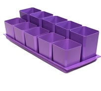 Набор горшков для рассады ПЕЛИКАН 10 мест, 0.5 л+0.75 л, с поддоном, фиолетовый 0342 Ф0342