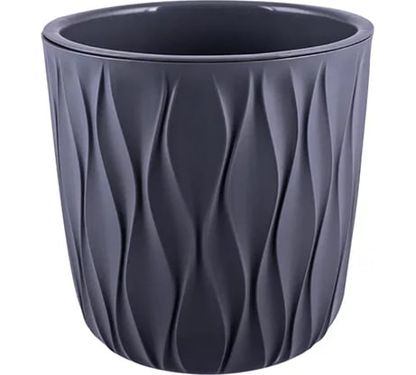 Горшок для цветов Полимербыт Desert 2,3 л, с дренажной вставкой, d157, h152 мм, серый 438640500