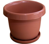 Горшок цветочный ООО "КАМЕНСКХИМВОЛОКНО" "кракелюр" 7,5л с поддонником терракот 37073